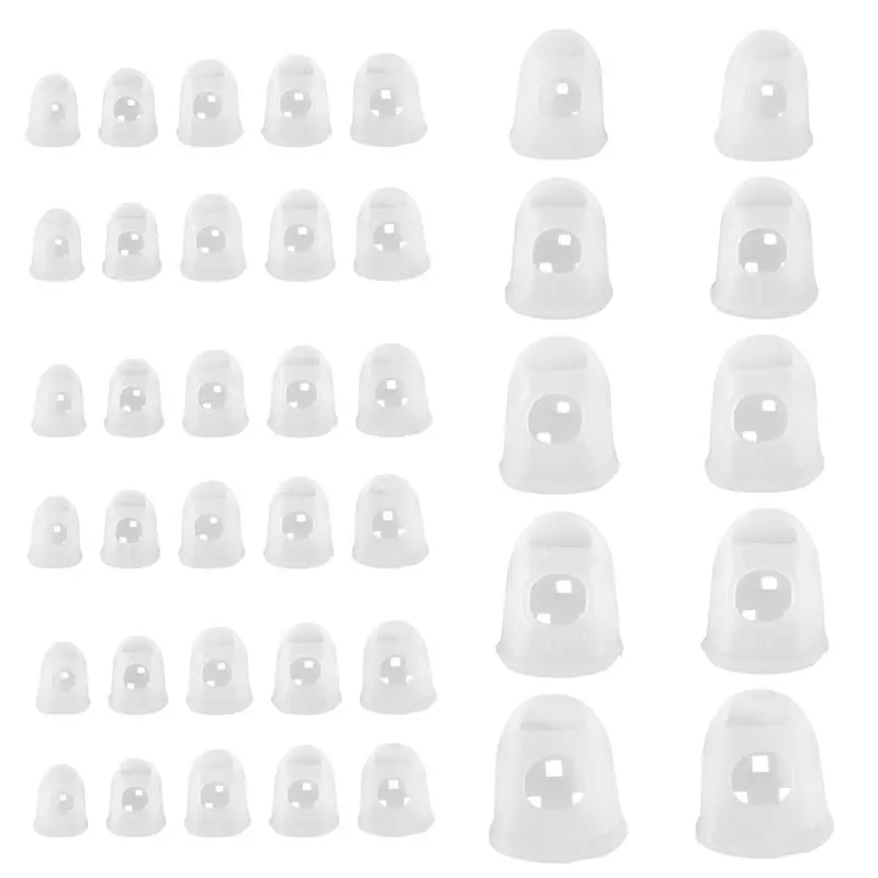 Y91A HOT  40 Pcs Fingertip Protectors, 5 Sizes Ukulele Finger Caps,for Guitar Ukulele Stringed Instruments