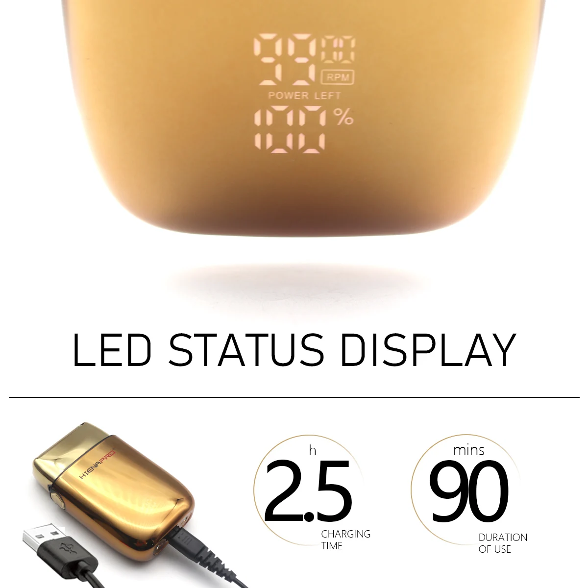 9900RPM USB Interface Cordless Electric Men's Professional Barber Razor LED Floating Double Knife Net Beard Trimmer Foil Male