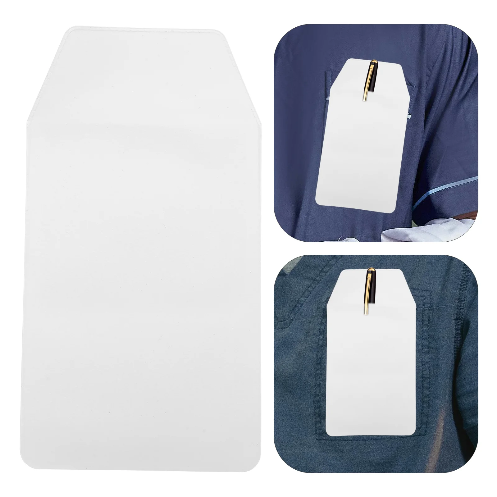 

5pcs Pvc Transparent Leak-Proof Pen Pouch For Doctor Nurse Office Stationery Storage Pocket Protector Pen Insert Holder