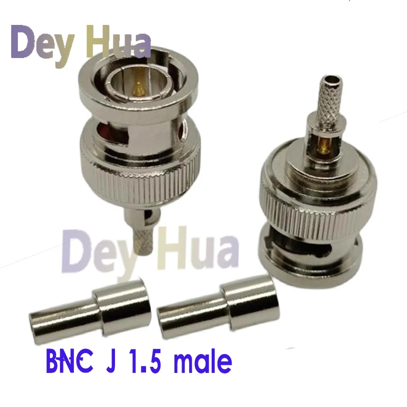 10/100PCS BNC Male cold-pressed connector All-copper video surveillance Q9 male connector Crimped with RG142/RG58/SYV50-3 cable