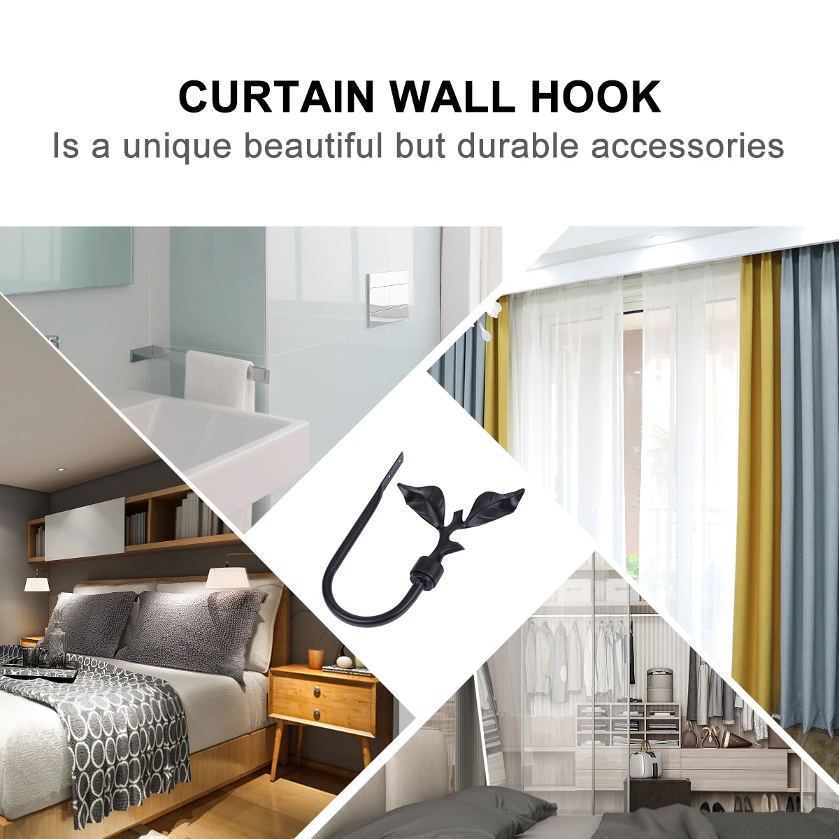 

Curtain Wall Hooks Metal Rustic Leaves Design Household Hooks For Curtains Coats Towels Decorative Wall Mount Hangers
