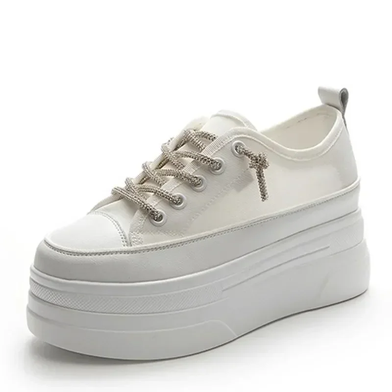 

Pop 8cm Breathable Air Mesh Genuine Leather Women Platform Shoes Wedge Sneakers For Women Summer Shoes Fashion Sneakers