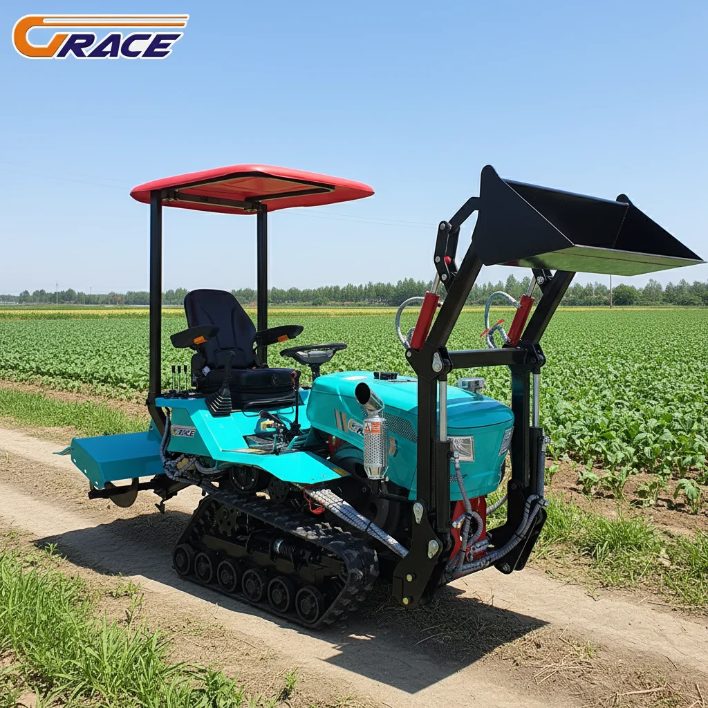 

Customize Wheeled Tractor With Front Loader And Backhoe Attachment For Agriculture