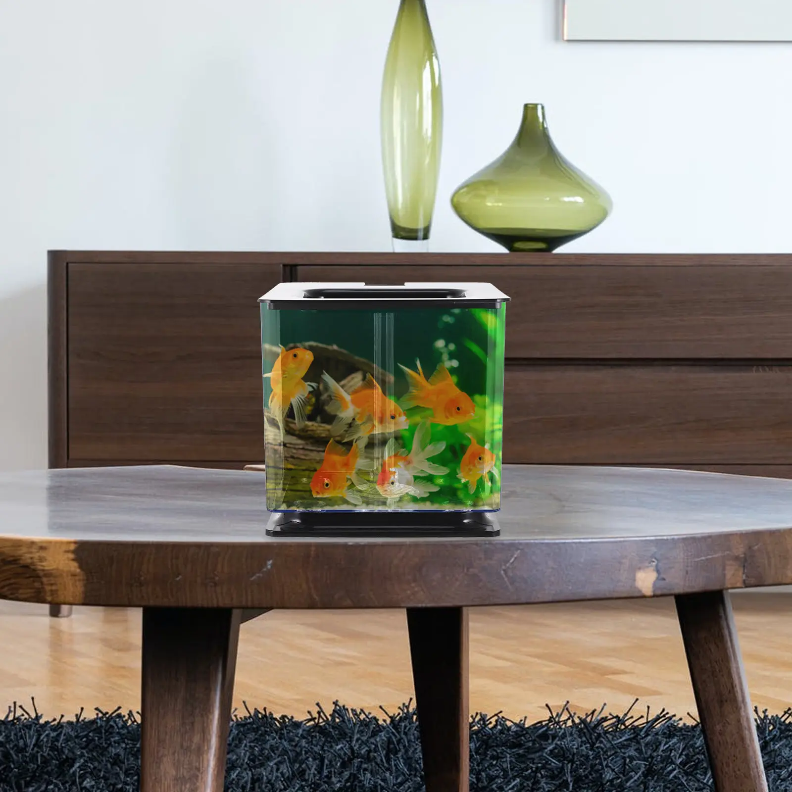 Acrylic Fish Tank Transparent Small Fish Rearing Container with Labor-Saving Design for Home Desktop Aquarium Decor Style