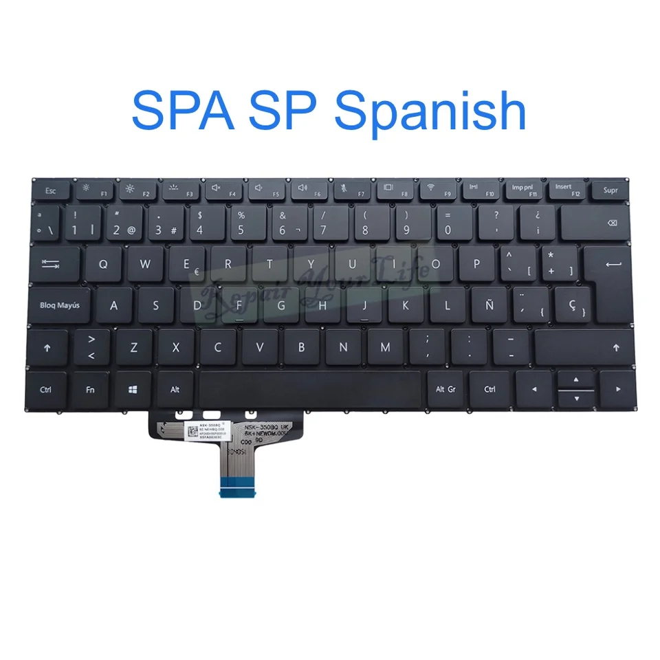UK Spanish Laptop Keyboard For Huawei HN-W19R WRTB-WAH9L WRT-W09