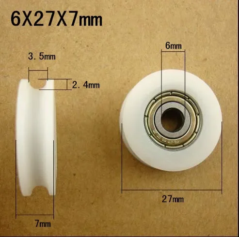 U 6x27x7mm Sliding Glass Door Roller Roller Bearing