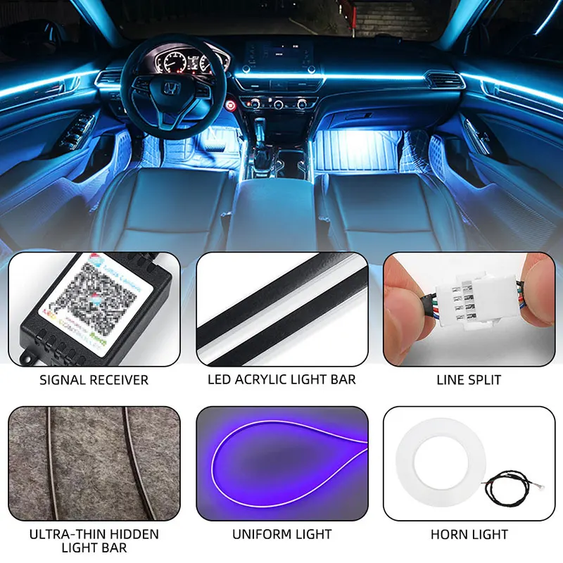 18-in-1 RGB Car Ambient Lights 12V APP Control
