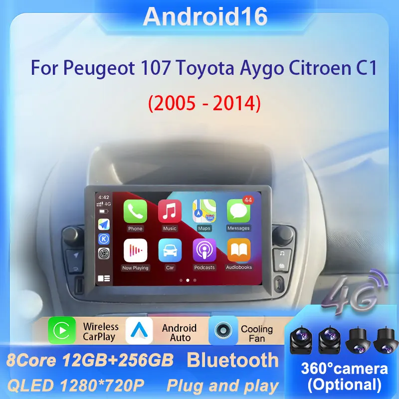 نظام تحديد المواقع نافي سبليت شاشة لبيجو 107 تويوتا Aygo سيتروين C1 2005 - 2014 راديو السيارة الوسائط المتعددة شاشة تعمل باللمس DSP ستيريو No 2 din #1