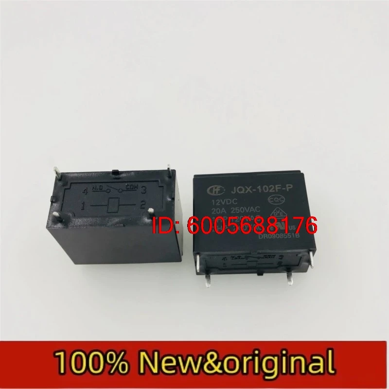 10PCS Hongfa relay JQX-102F-P-12VDC, set of normally open 4-pin 20A250VAC air conditioning special relay Original & Brand New