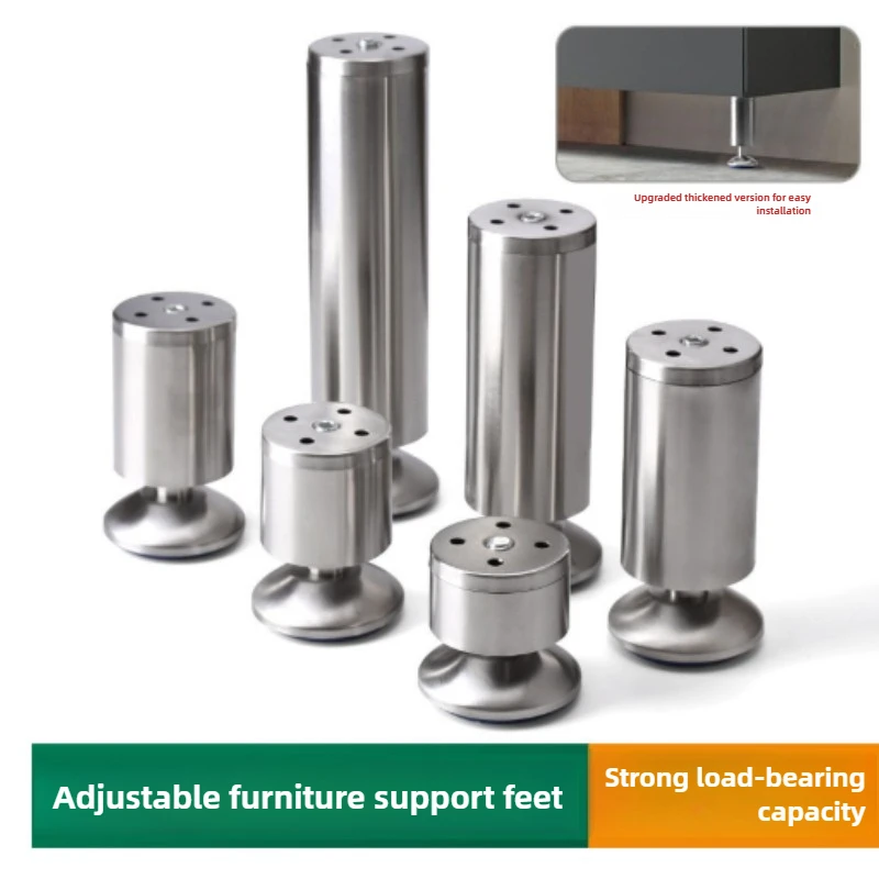 4Pcs Adjustable Stainless Steel Furniture Legs Replacement for Sofa Chair Table Desk 6-18cm