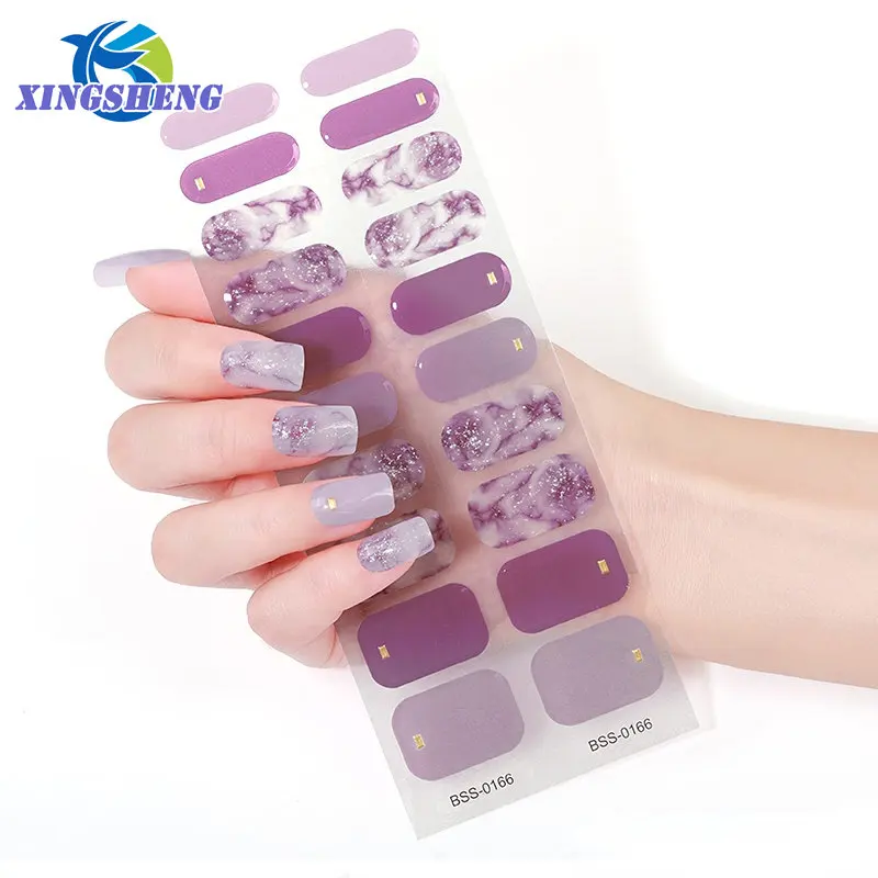 

Наклейки для ногтей полузатвердевающие, аксессуары, 20 полосок, гелевые наклейки для дизайна ногтей