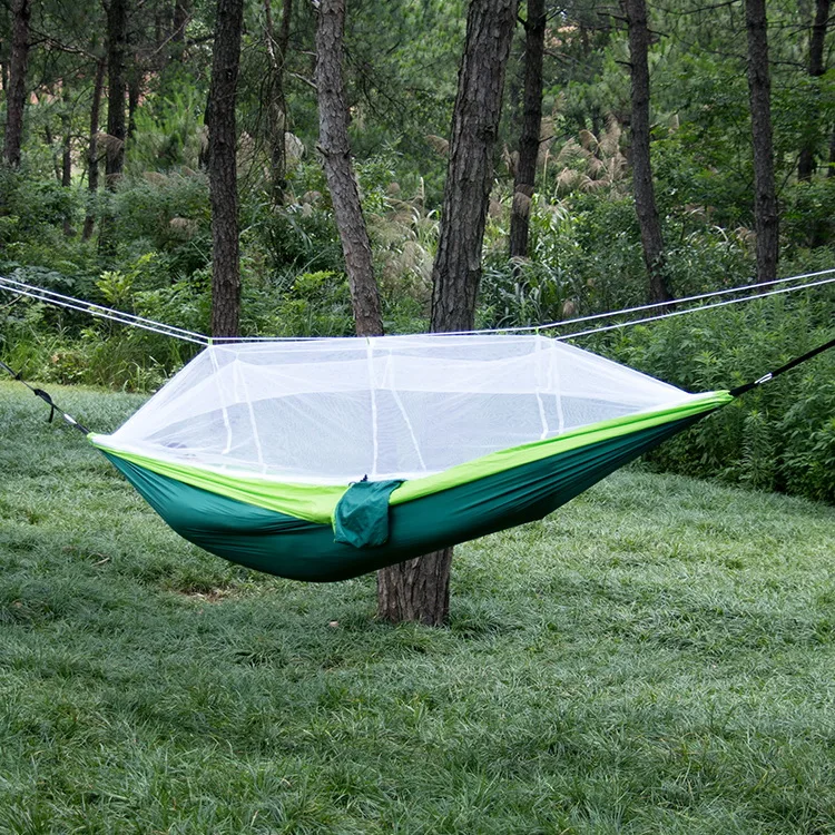 270*140cm Single Person Portable Travel Outdoor Camping Hanging Sleeping Hammock with Mosquito Net