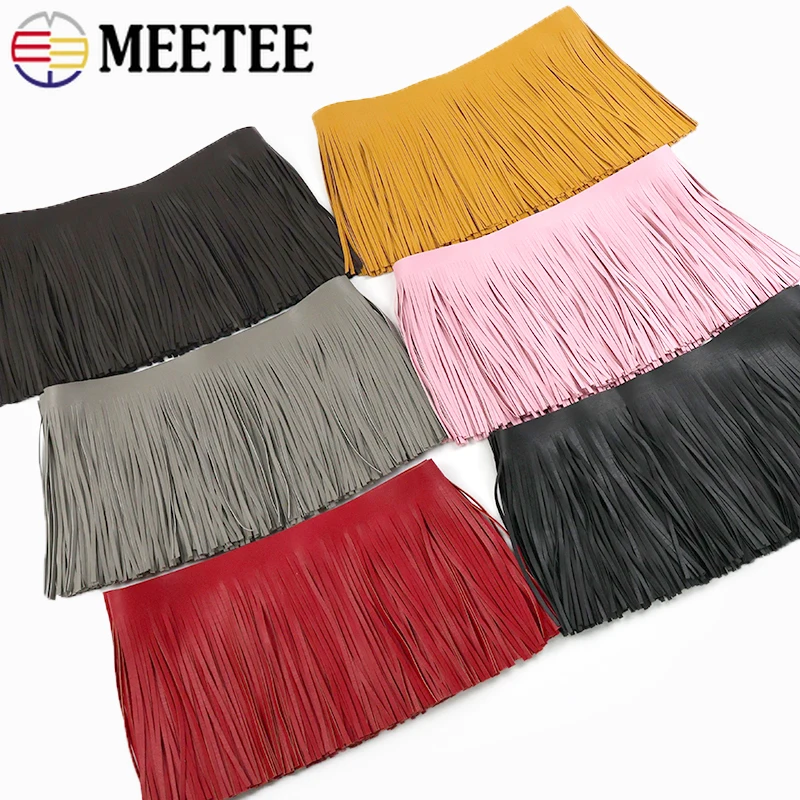 

2Meters Meetee 10-30cm Leather Suede Fringe Tassels Decorative Trimmings Stitching Fringes for Dresses Tassel Sewing Accessories