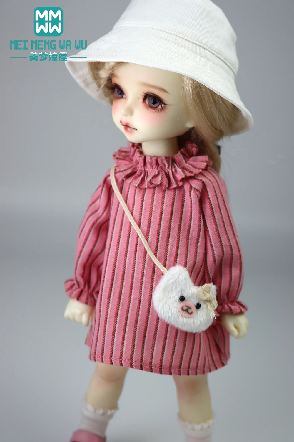 Fit 30cm 1/6 BJD YOSD MYOU Doll  Toys Doll clothes Fashionable pile neck A-line skirt