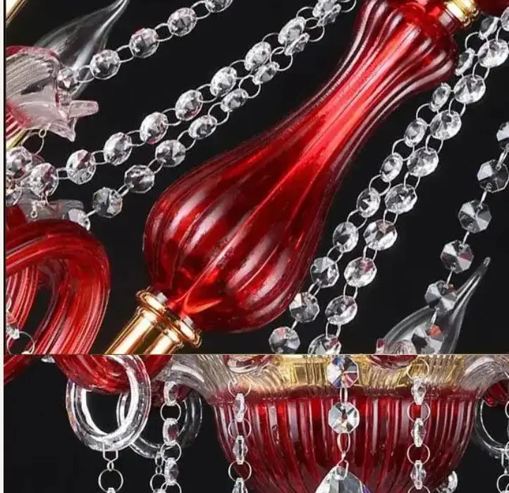 Mancafe Light Red Bedroom Crystal Light Color Net Cafe Bar Chandelier Personality Creative Hotel