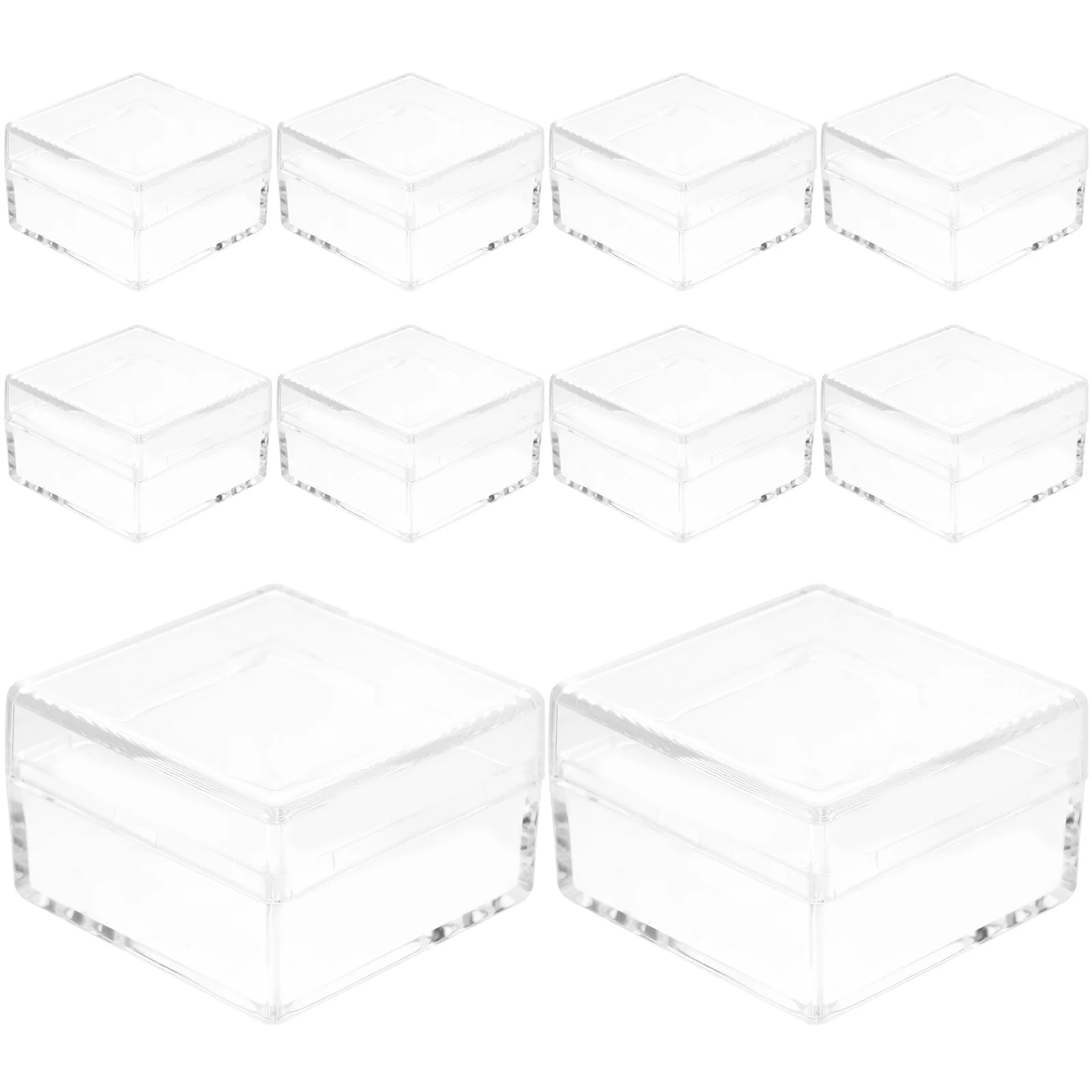 

10 Pcs Showpiece Collection Box Display Case Transparent Plastic Cube Specimen Containers