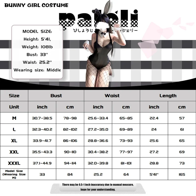 Paloli Costume Cosplay da donna Sexy 1 pezzo Bunny Girl Body Set Mai Sakurajima Plus Size Gioco di ruolo Lingerie Rave Outfit