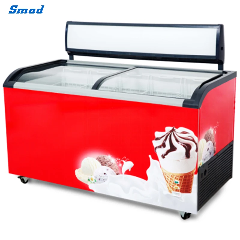 OEM Luxury Manual Defrost Showcase Low Price Deep Portable Freezer for Sale DDH-700W4
