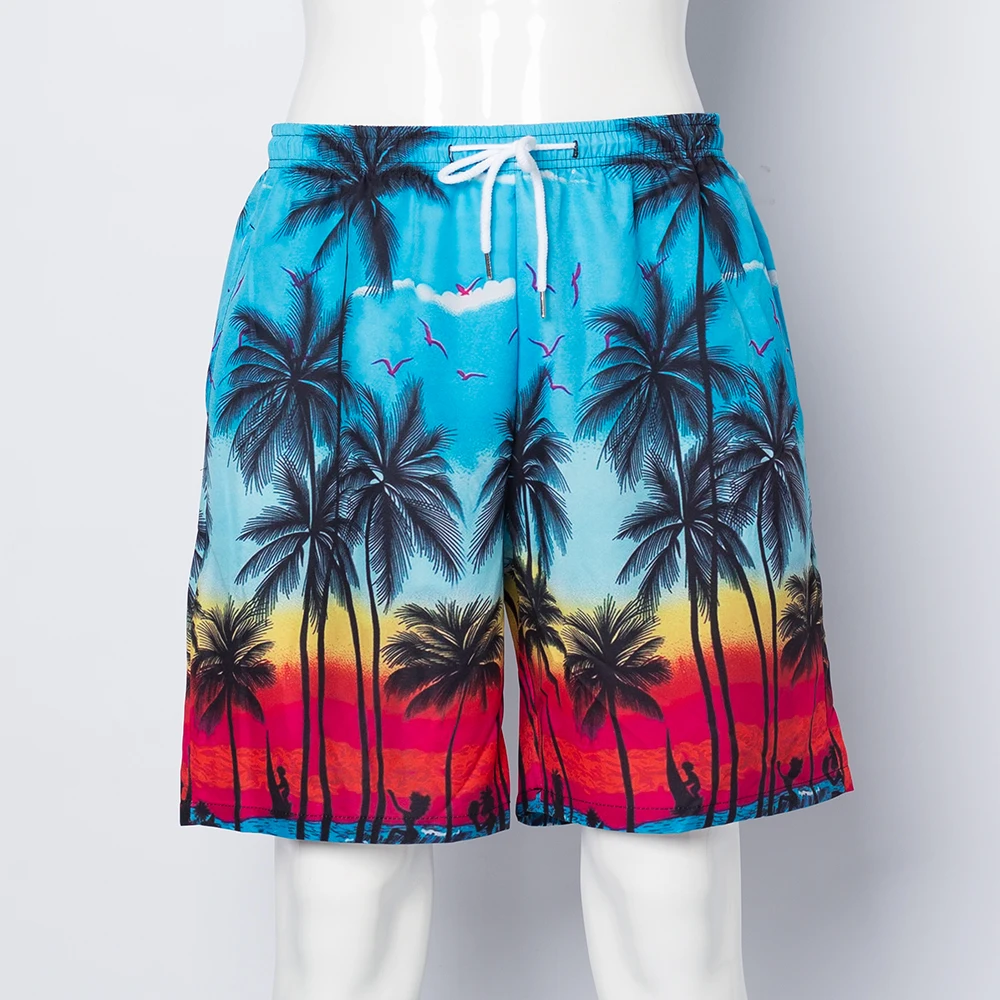 Summer Breathable And Fashionable Hawaiian Beach Pants European And American Foreign Trade Men's Shorts 3D Digital Printing