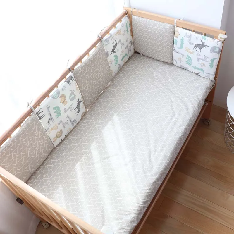 Baby Bed Bumper For Newborns Boy Girl Thick Crib Protector Detachable Protective Kid Cot Cradle Cushion Children Room Decoration