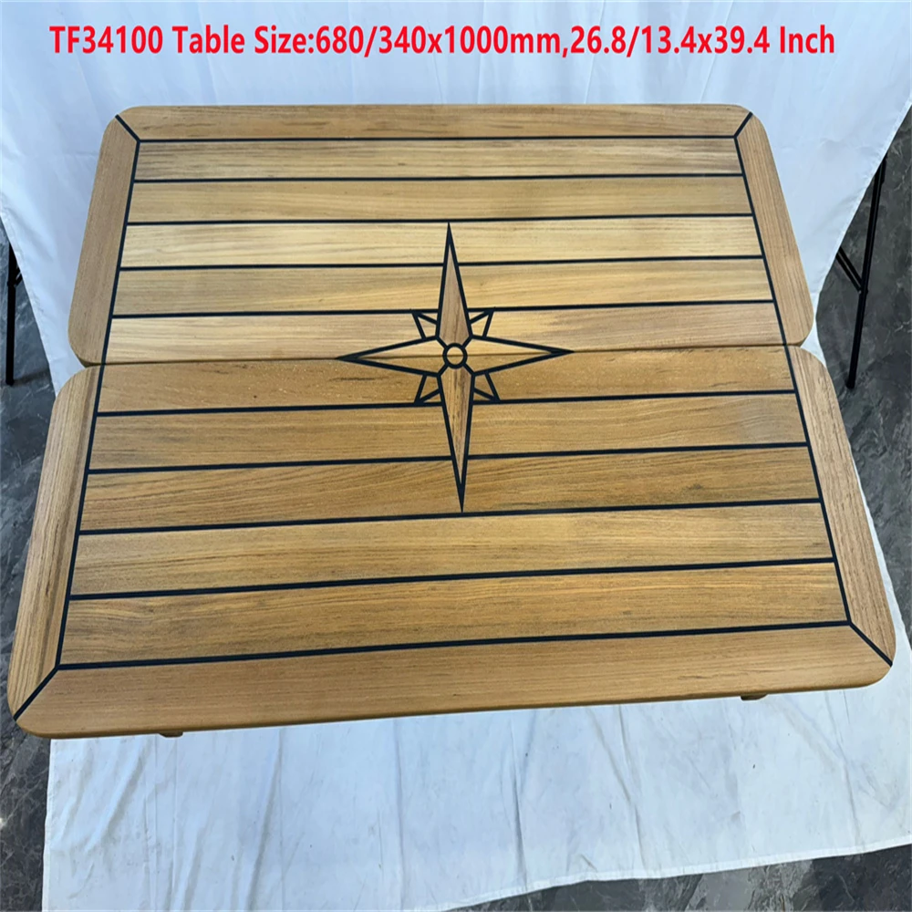 Tampo de mesa dobrável de teca com suporte de asa 680/340x500, 680/340x750,680/340x1000mm barco marinho rv