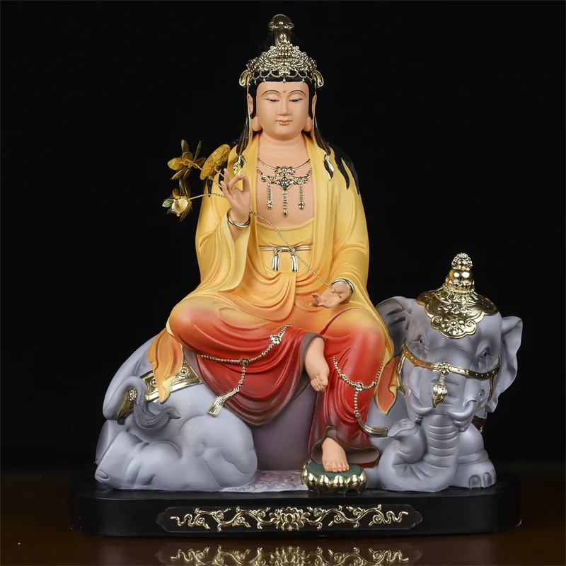 A PAIR 2PCS Asia Taoism Buddhism Manjusri Samantabhadra Bodhisattva safe health family efficacious bless patron saint buddha