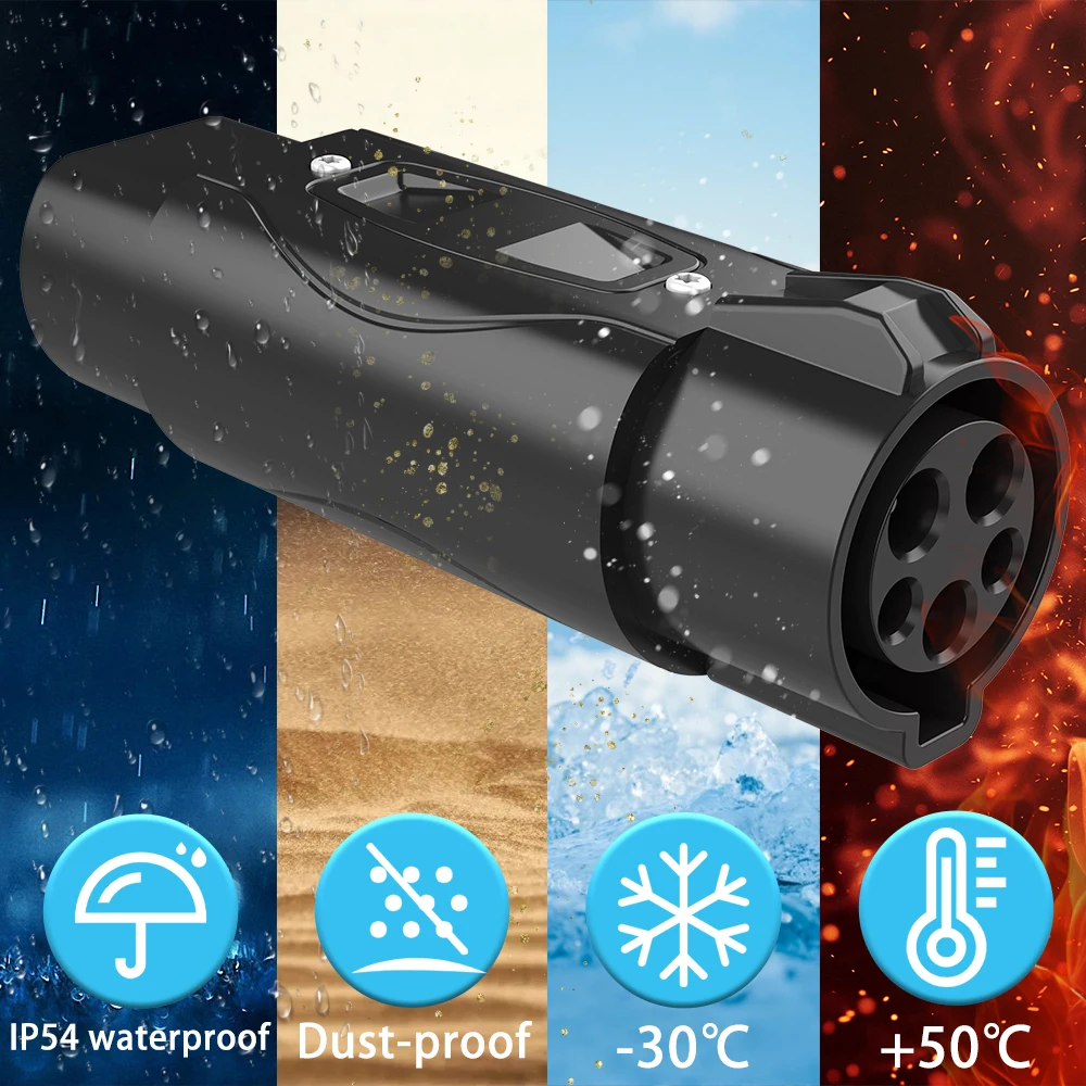 Unirise 7kw Type1 to GBT EV Charging Adapter 32A EVSE Connector Charger j1772 Type 1 to GB/T Converter For Electric Vehicle BYD