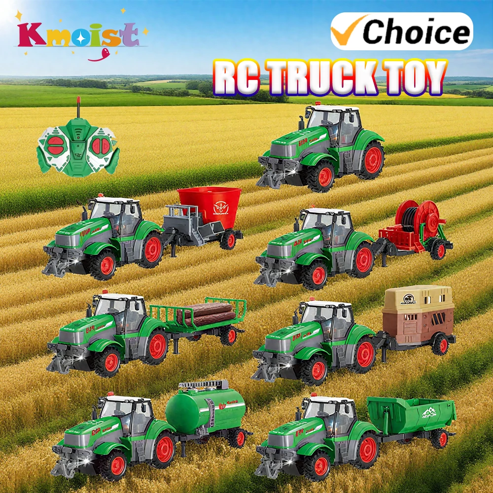 

1/24 4CH RC Car Farm Tractor Forest Trailer Rc Logging Truck Water Pump Dumping Remote Control Engineering Farmer Cars Kids Toys
