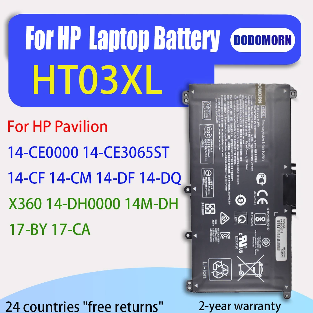 

3470mAh 11.55V New Laptop Battery L11119-855 HT03XL For HP Pavilion 15-DA 15-DB 15-DW 15-CS 15-DY 17-By 17-CA 14-CE 14-CF 14-D