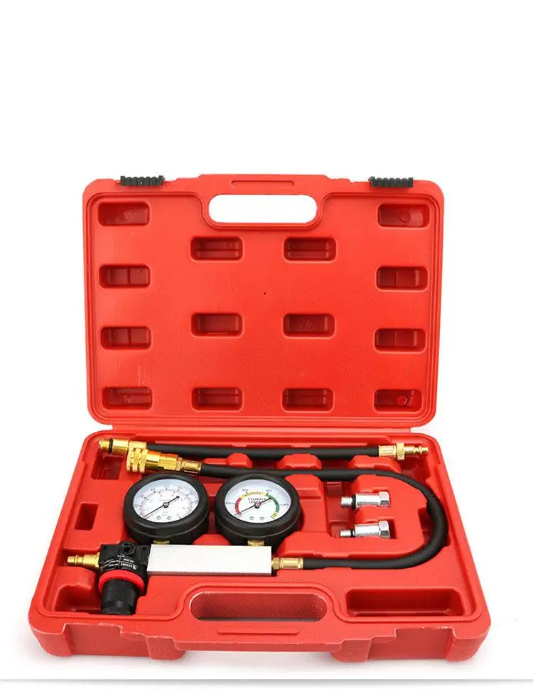 TU-21 Compression  Test  Kit Engine Cylinder Dual Gauge Leakdown Tester Kit Diagnostics Tool