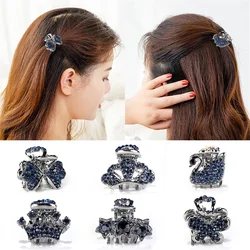 Vrouwen Prachtige Steentjes Kleine Bloem Haarklauw Clips Metalen Kristallen Haarspelden Haaraccessoires voor Meisje Hoofdtooi Ornament