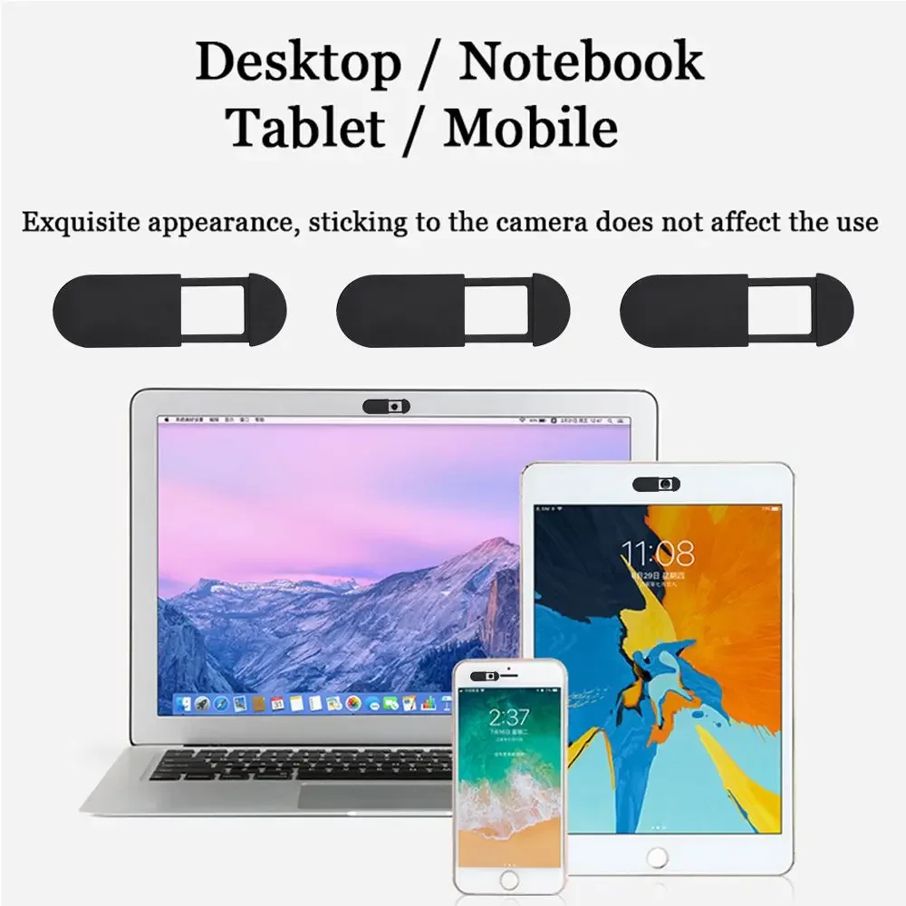 Ultra fino slider escudo privacidade câmera de segurança adesivo webcam capa câmera para portátil para telefone tablet computador ipad