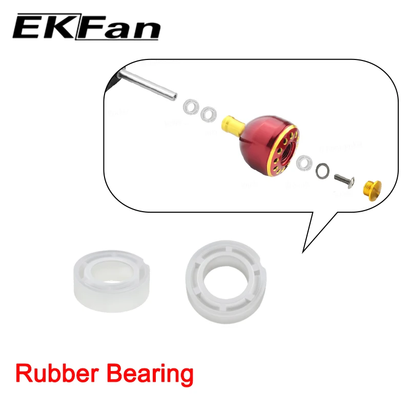 EKFan 10PC Rubber  Fishing Reel ball bearings 7*4*2.5mm fit A/D/S Spinning Baitcasting DIY lure tools