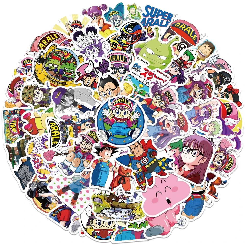 50pcs Cartoon Girls Arale Stickers Cute DIY Graffiti Decals For Kids Toys Laptop Luggage Guitar Skateboard Water Bottle Sticker