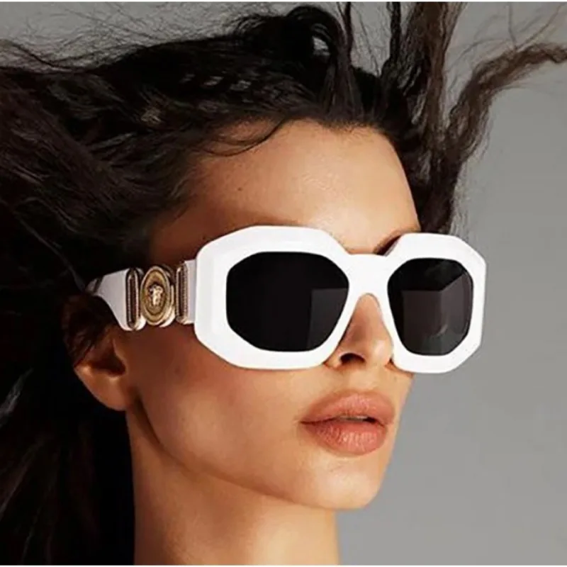 Luxuriöse Vintage-Sonnenbrille, quadratisch, für Damen und Herren, klassische Brille mit großem Rahmen für Damen, UV400