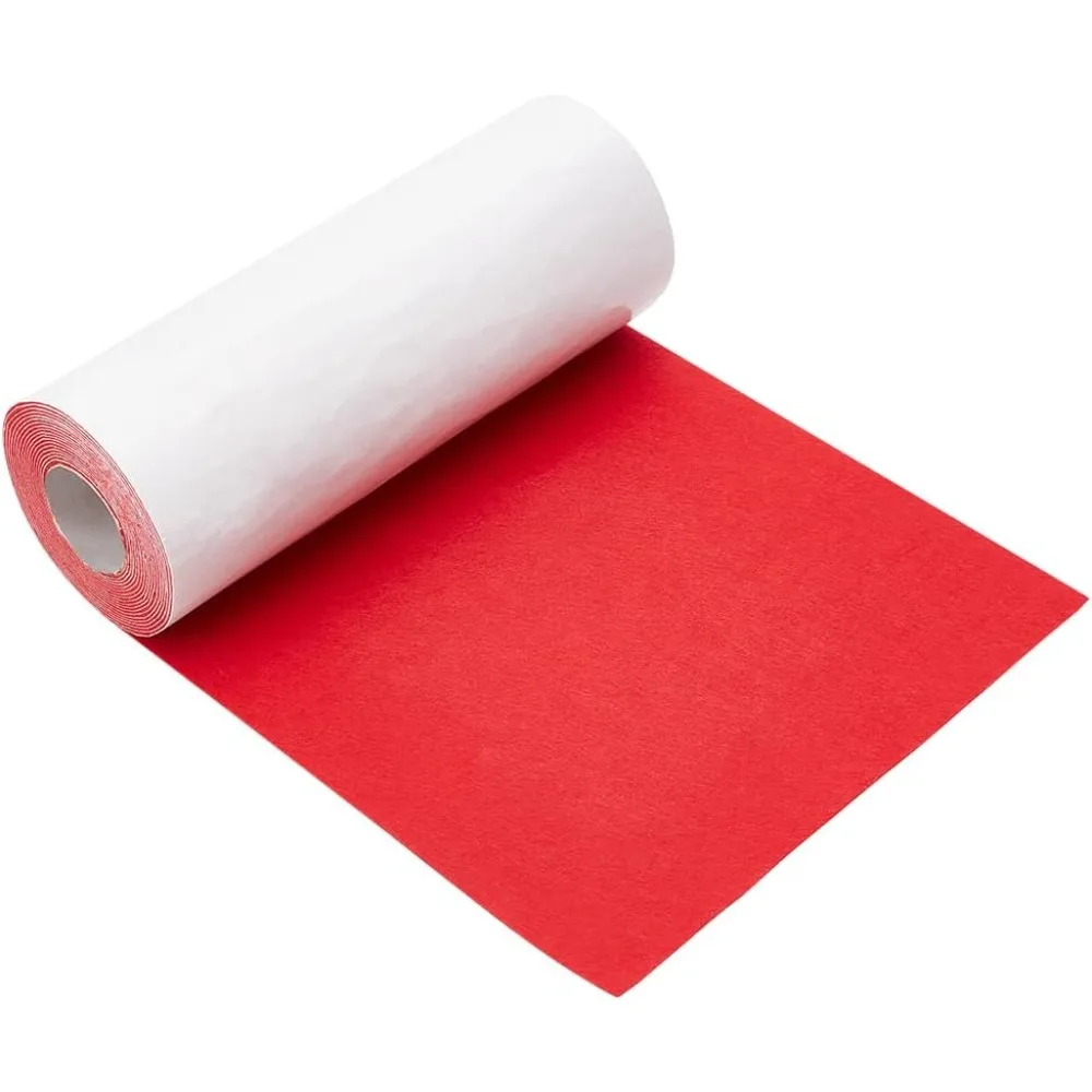 13 Feet Red Self Adhesive Felt Fabric 10 x 157 Inch Large Felt Fabric Roll Shelf Liner for DIY Costume Making Jewelry Box