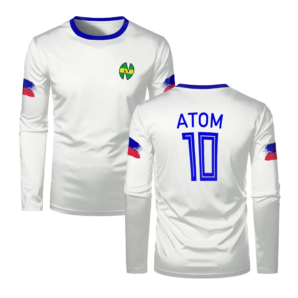 Camiseta de fútbol japonesa, camiseta de manga larga 3d de capitán de animación, camiseta escolar Nansheng Olive y Benji, camisetas para hombres