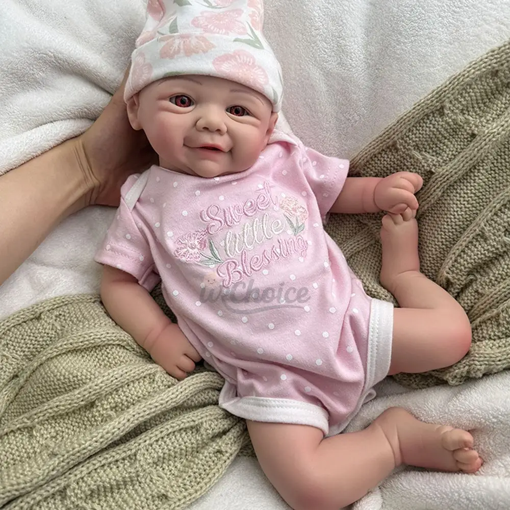 17 "morbido adorabile silicone rinato bambina dipinta a mano vene visibili bambola appena nata per gli appassionati di bambole della collezione di bambole rinate