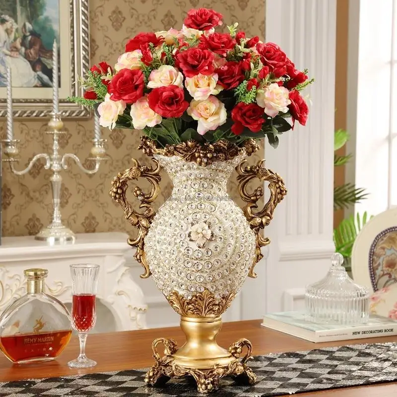 

Retro Resin Vase Home Decoration Crafts Living Room Dining Room Desktop Flower Arrangement Ornaments