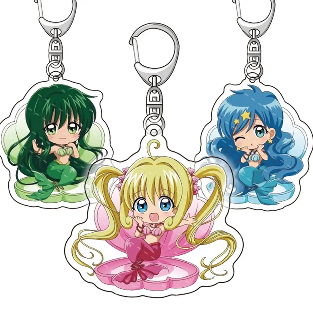 Mermaid Melody Pichi Pichi Pitch Keychain Cosplay Anime Nanami Ruchia Lucia Hanon Hosho Bag Pendant Acrylic Keyring Fan Kid Gift