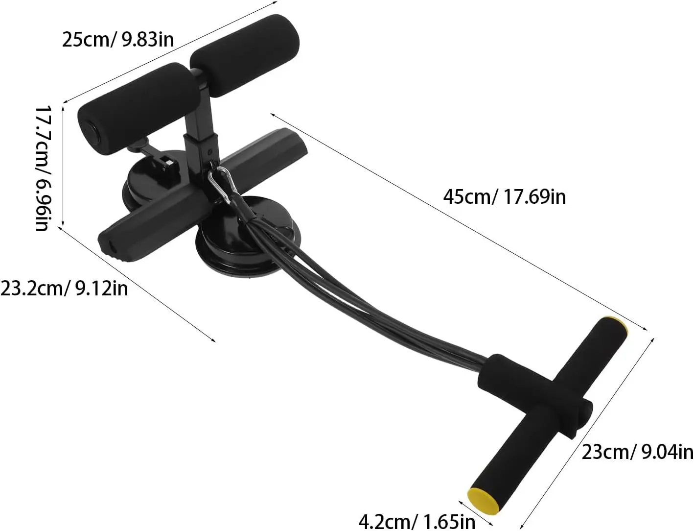 Sit-Up Bar Core Strength Training Machine with Double Suction Cups Adjustable Ab Exercise Machine for Home Gym Fitness Full Body