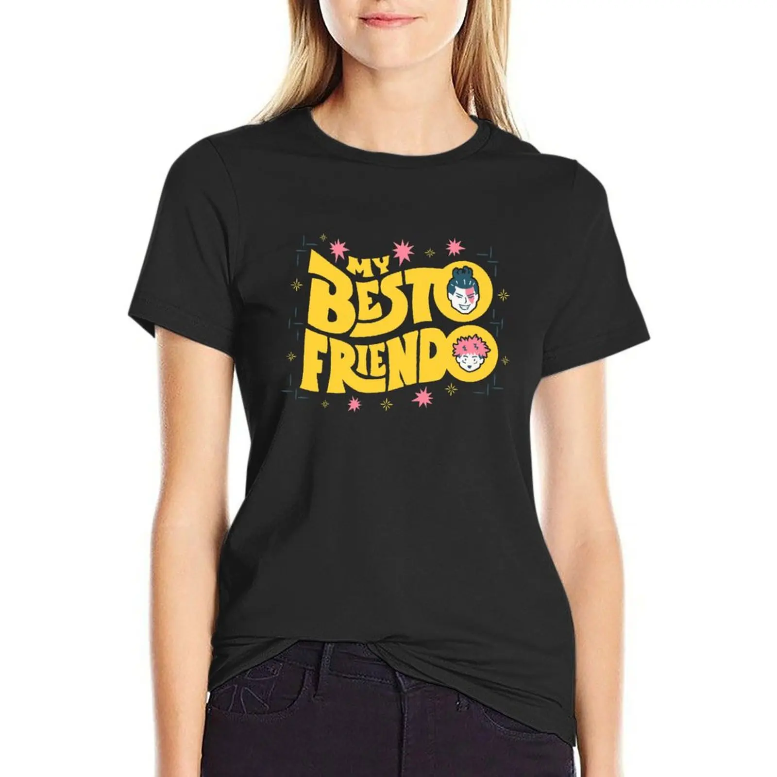 My Besto Friendo T-Shirt anime animal prinfor plus size t shirts for Women loose fit