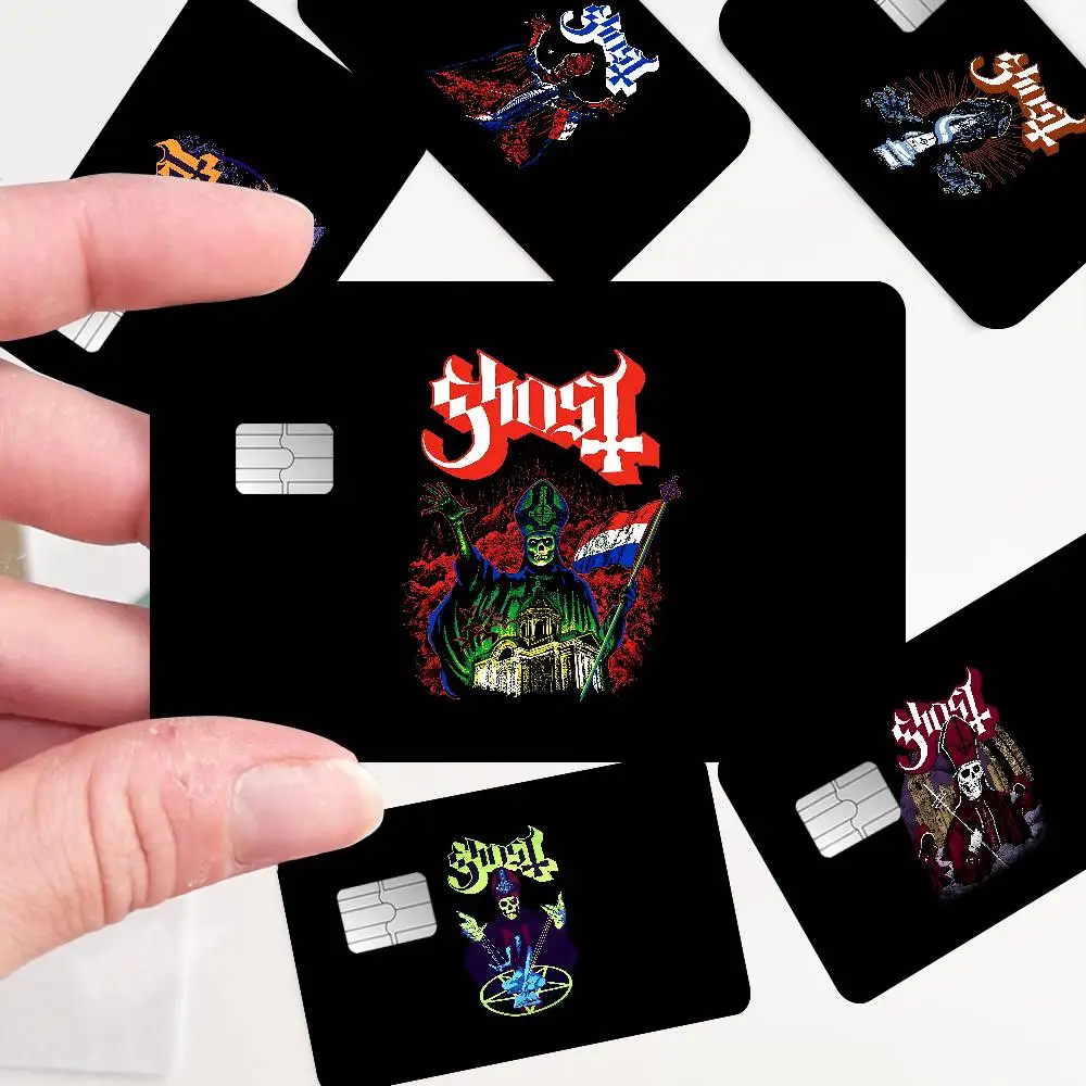Band G-Ghost Anime Spend or Save Funny Shell On Off Ultra Thin No Fade Sticker Skin Cover Film for Debit Credit Card