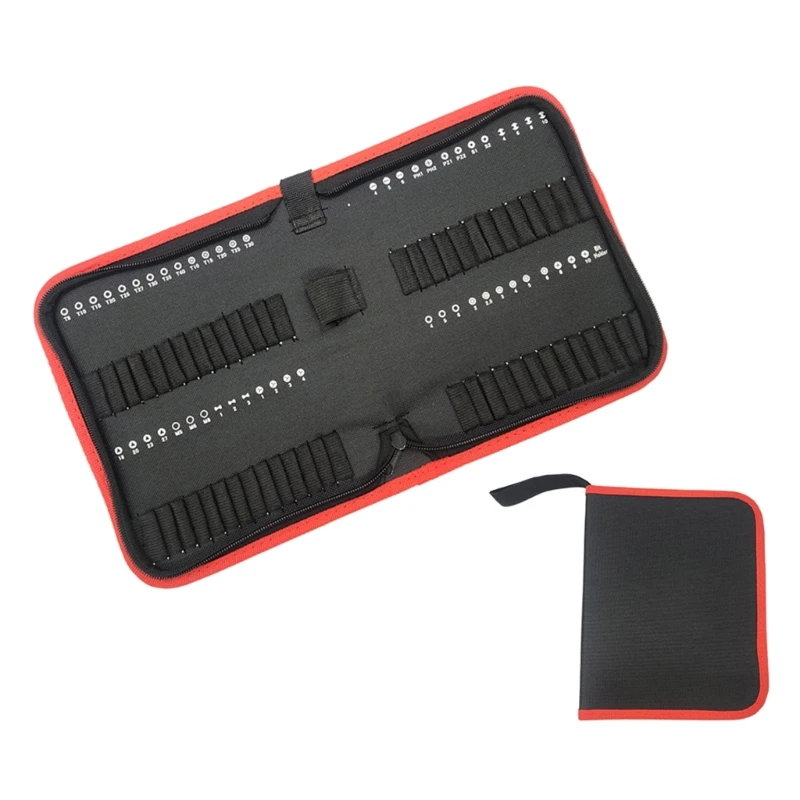 Wrench Drill Bit Storage Bag Zipper Bit Tool Cloth Bit Small Tool Carrying Case Zipper M4YD