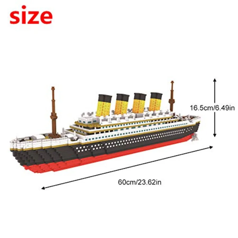3800개 세계적으로 유명한 마이크로 블록 세트 미니 건설 장난감 키트 성인용 KLJM03 대형 크루즈 선박 이상적
