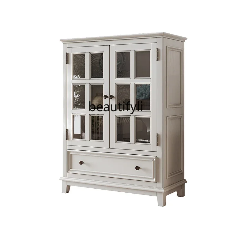 

xz1American solid wood wine cabinet, living room, TV side cabinet, modern simple dining room, storage locker