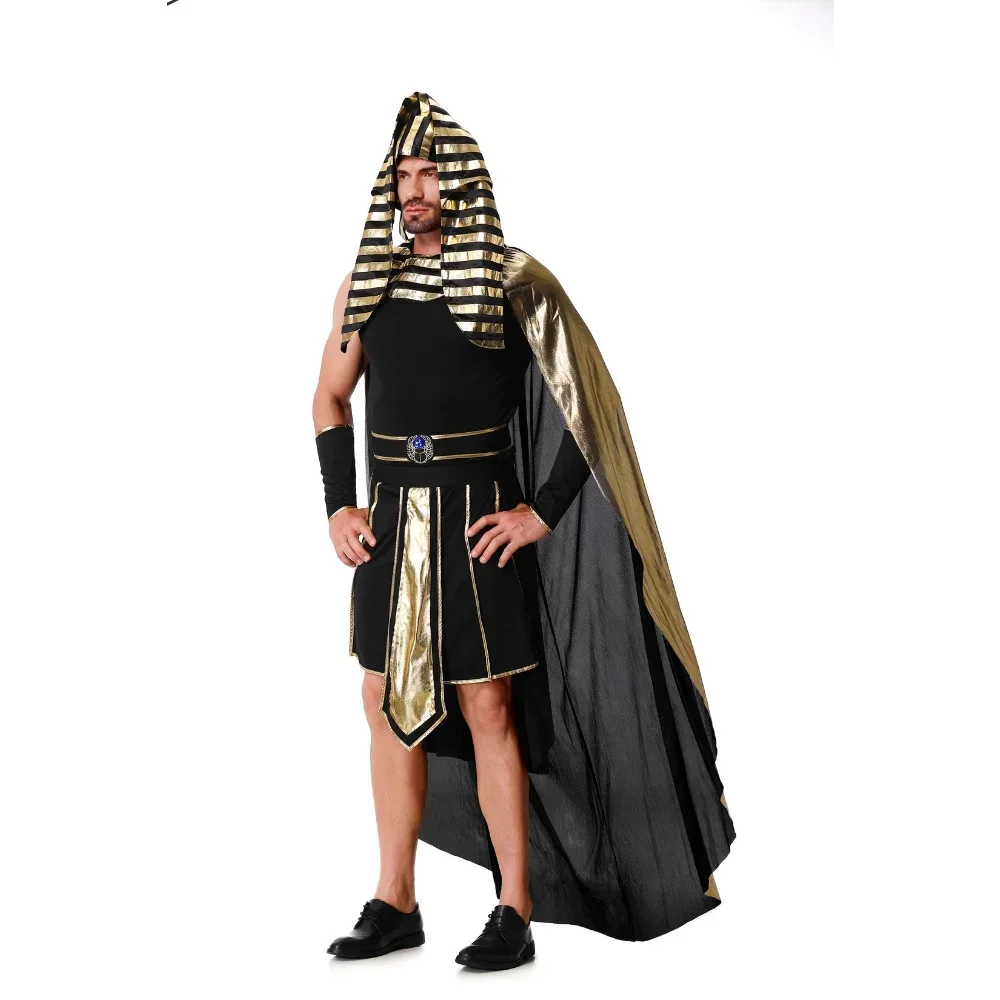 Egyptian Pharaohs Cosplay Costume for Women Men Halloween Party Dress Up Adult Couple Egypt Queen Cleopatra Stage Show Dress