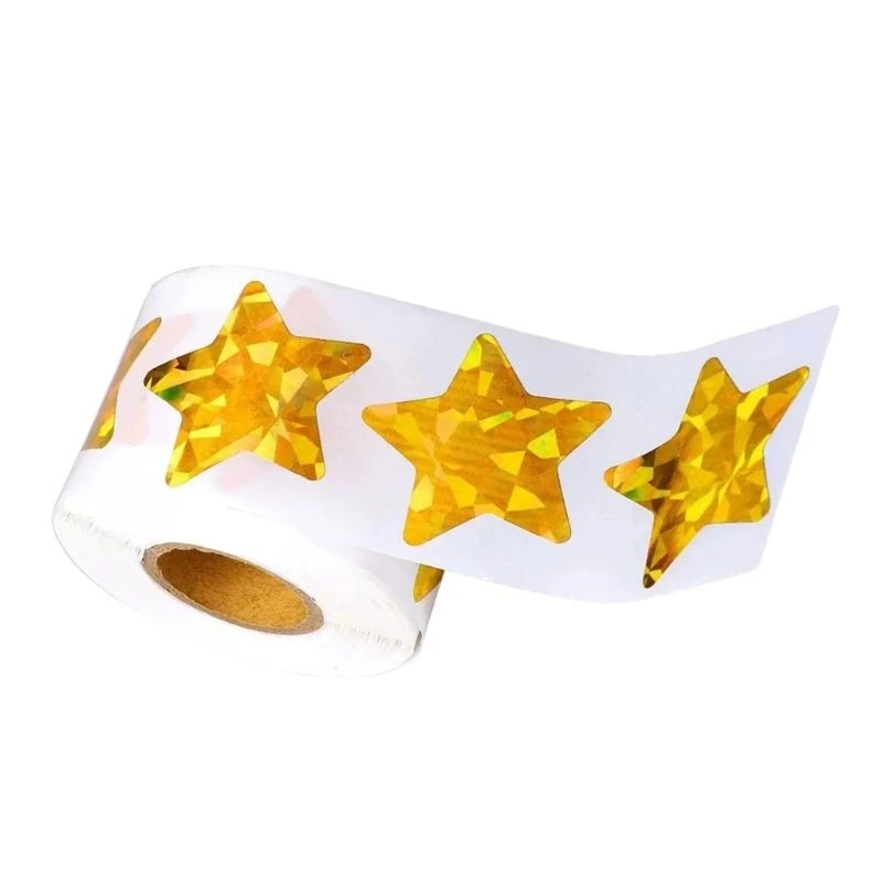 500pieces stiker bintang berkilau stiker hati yang berwarna -warni untuk scrapbooking jurnal notebook air botol air kemasan