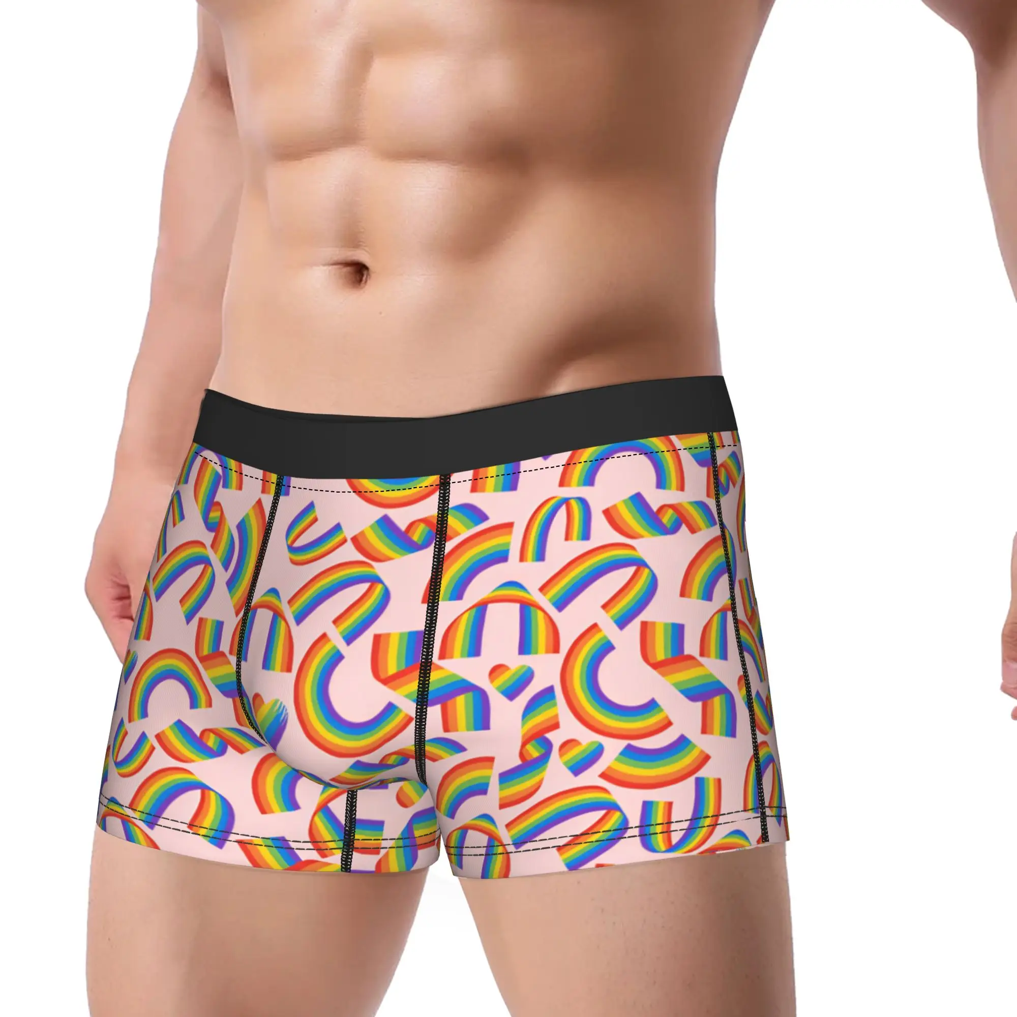 Seamless pattern Happy pride month Shorts Briefs  Underwear Trenky Man Soft Trend Trunk Custom Plus Size Panties