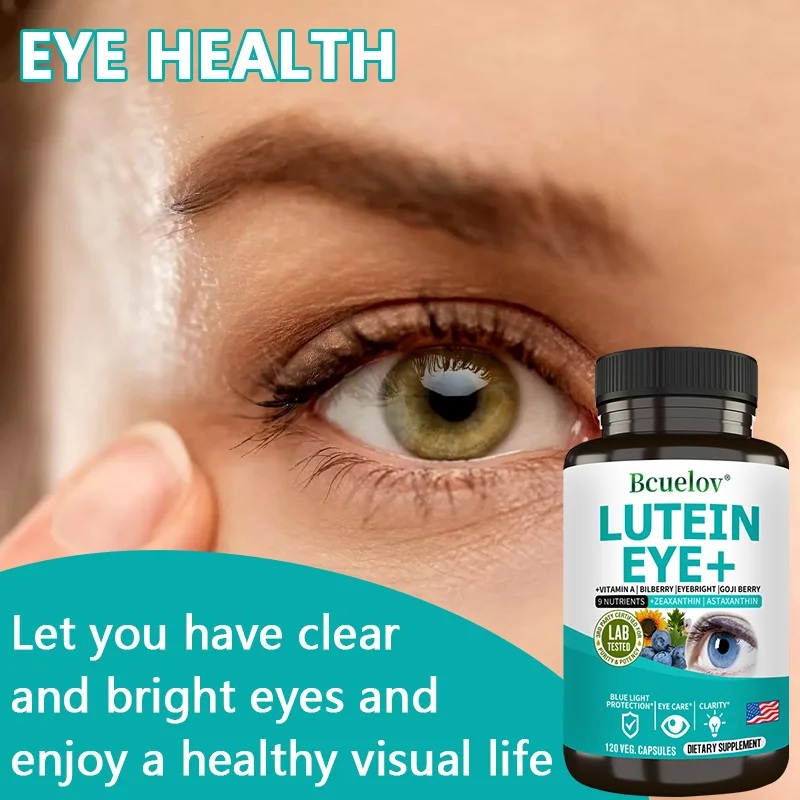 Augenvitamine-Ergänzungsmittel, Lutein 40 mg, Zeaxanthin 8 mg, unterstützt die Belastung der Augen, gesunde Augen und Sehkraft, 120 vegane Kapseln, gentechnikfrei